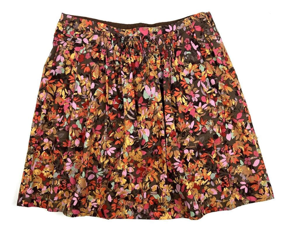 J.Crew Mini Skirt Womens 0 Multicolored Brown Floral Festival Costal Cowgirl